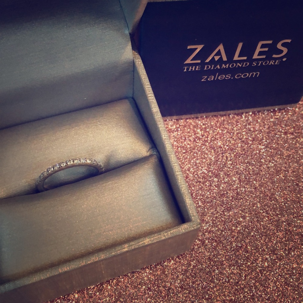 White gold diamond band